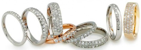 Diamond set wedding bands