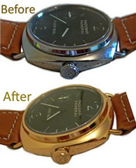 Watch plating before and after
